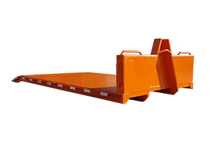 A flatbed truck body by Bison Hooklift Systems